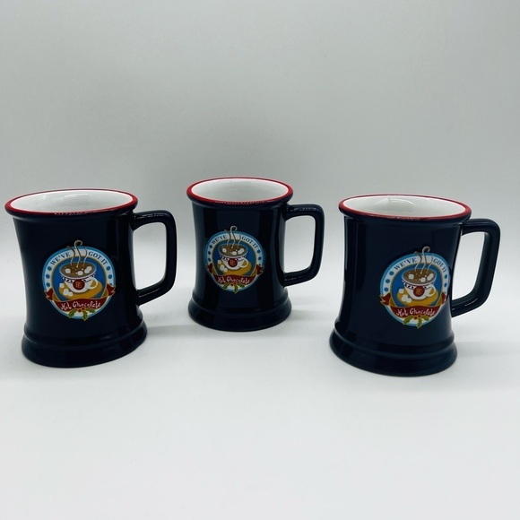 THE POLAR EXPRESS SET OF 3 “I BELIEVE” BLUE MUGS “We’ve Got It Hot Chocolate” - Picture 2 of 10